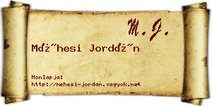 Méhesi Jordán névjegykártya